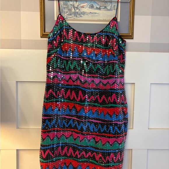 Vintage Silk Sequin Dress Size 12 - Picture 3 of 7